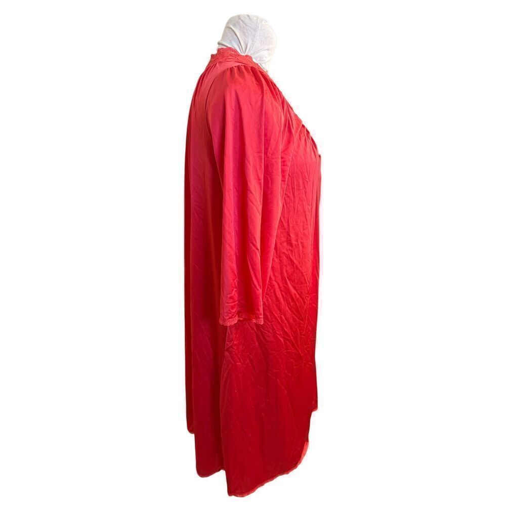 Shadow Line Women’s Nightgown & Robe Set Vtg 2-Pcs Sz. M Red Silky Nylon - Picture 9 of 12